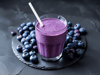 Blueberry smoothie with blueberries