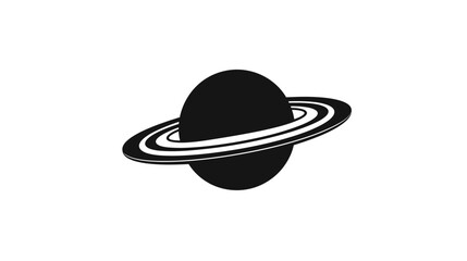 Planetary Orbit Logo - Flat Black Design