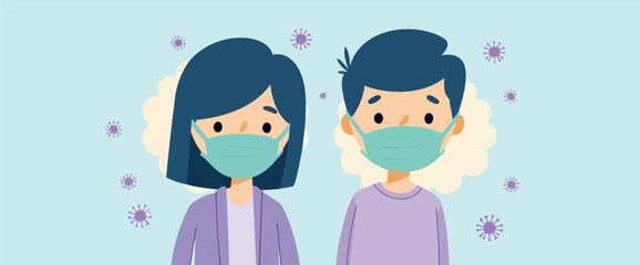 two individuals wearing protective face masks