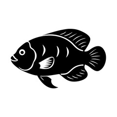 oscar fish icon, oscar fish line art - simple line art of oscar fish, perfect for oscar fish logos and icons