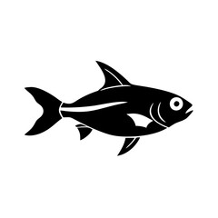rummy nose tetra fish icon, rummy nose tetra fish line art - simple line art of rummy nose tetra fish, perfect for rummy nose tetra fish logos and icons