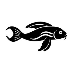 siamese algae eater fish icon, siamese algae eater fish line art - simple line art of siamese algae eater fish, perfect for siamese algae eater fish logos and icons