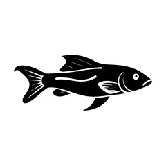 siamese algae eater fish icon, siamese algae eater fish line art - simple line art of siamese algae eater fish, perfect for siamese algae eater fish logos and icons