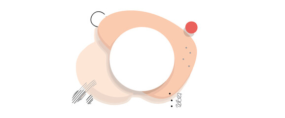 minimalist abstract frame with organic shapes and a red circle