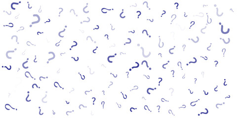 vector blue question marks on white background
