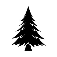 pine tree icon, pine tree line art - simple line art of pine tree, perfect for pine tree logos and icons