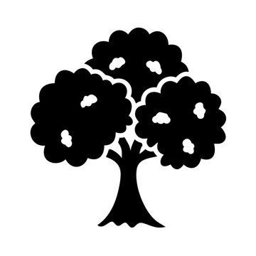 recommend clip art: walnut tree icon, walnut tree line art - simple line art of walnut tree, perfect for walnut tree logos and icons