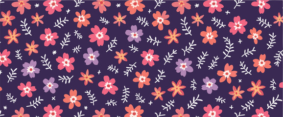 vibrant floral with pink and purple flowers
