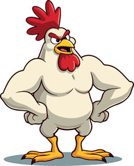 strong and determined muscular rooster