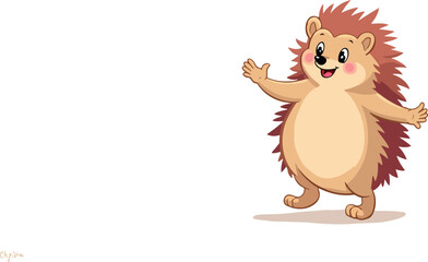 cheerful cartoon hedgehog