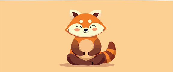 adorable red panda sitting peacefully