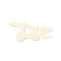 Cartoon fossil bone. Prehistoric animal fossil icon. Vector illustration.