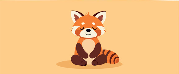 adorable red panda sitting serene