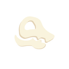 Cartoon fossil bone. Prehistoric animal fossil icon. Vector illustration.