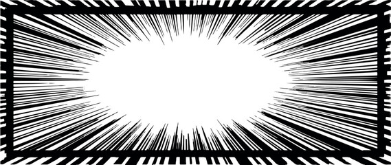 high-contrast radiating lines: a dynamic black and white element