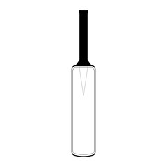 Outline of Cricket Bat – Monochrome Line Icon
