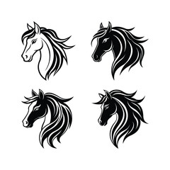 Silhouette of a majestic horse head 1