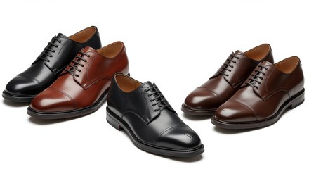 Elegant derbies in black and brown leather showcasing classic craftsmanship