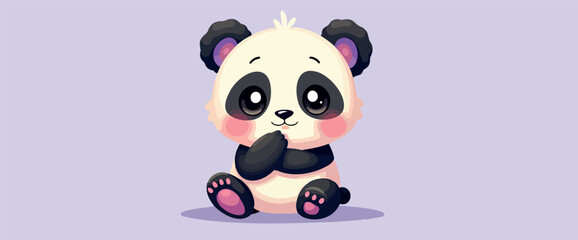 adorable baby panda sitting