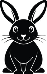 vector illustration of a rabbit, vector set of rabbits, 
set of rabbits, rabbit silhouette vector symbol icon set on black background.