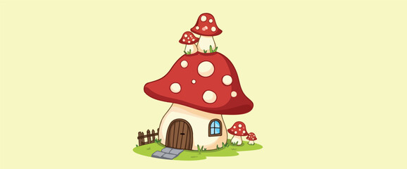 whimsical of a charming mushroom house