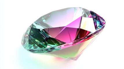 A colorful tourmaline gemstone in pink and green shades, perfectly centered on a white background.