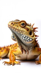 Obraz premium Bearded Dragon Portrait Close Up Isolated on White Background