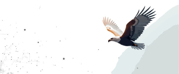 majestic eagle in flight: a stylized wildlife © Rysak