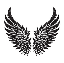 Wings icons silhouette vector for your design on white background
