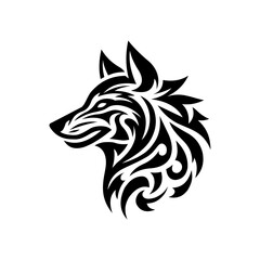 graphic vector of tribal art design wolf head tattoo