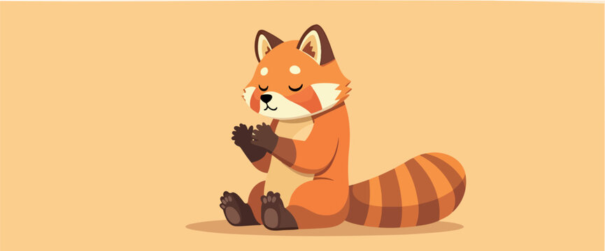 adorable red panda sitting peacefully