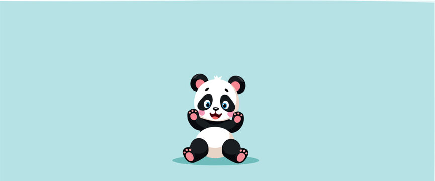 cheerful panda cartoon character