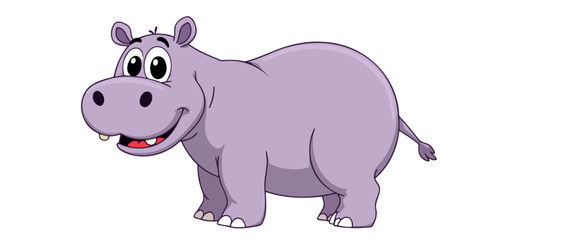 Obraz premium cheerful cartoon hippopotamus