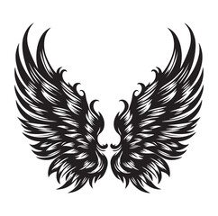 Fototapeta premium Wings icons silhouette vector for your design on white background
