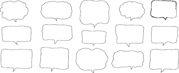 Obraz premium fifteen hand-drawn speech bubbles for communication and dialogue