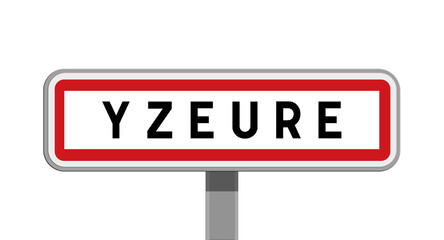 Panneau sur poteau d'Yzeure, Allier, Auvergne-Rhône-Alpes