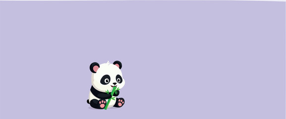 adorable panda bear enjoying bamboo shoot