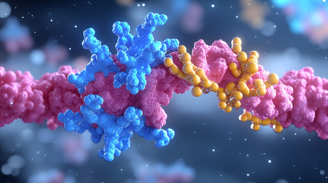 3D Visualization of Complex Drug Molecules Binding to Target Receptors
