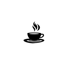 Obraz premium Hot coffee cup on saucer, steaming