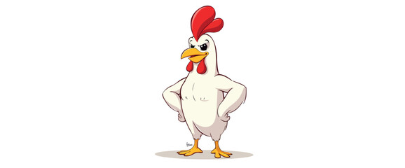 confident cartoon rooster