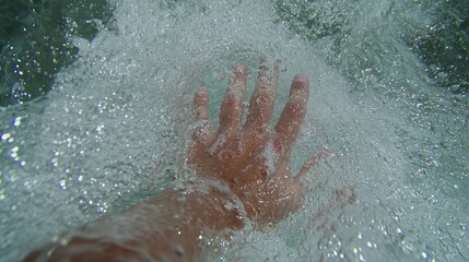 Fototapeta premium Hand in a surf wave