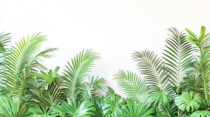 Fototapeta premium Tropical palm tree cutout with lush green fronds and a slender trunk