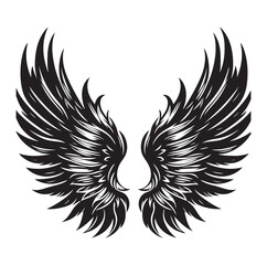Wings icons silhouette vector for your design on white background