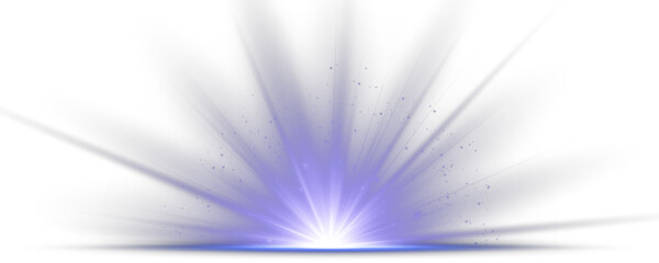 Bright flash explodes with glowing rays on transparent background. Magical sparkles drift gently in radiant light burst. Starburst shines intensely, forming vivid white core flare. Solar flare 
