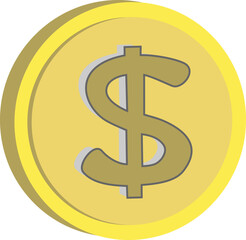 달러로고가 그려진 동전