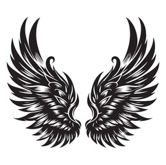 Wings icons silhouette vector for your design on white background