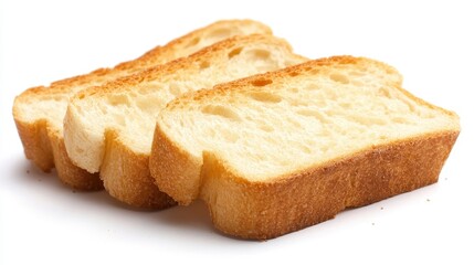 Three slices of toasted bread with darker edges