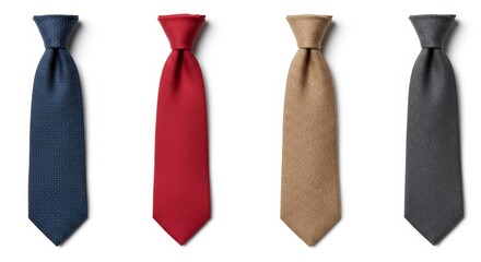 Selection of wool ties, showcasing classic menswear on white backdrop