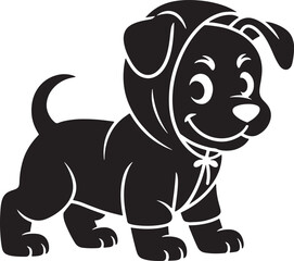 Puppy in a Raincoat vector illustration 