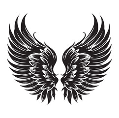Wings icons silhouette vector for your design on white background